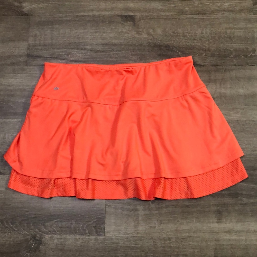Bolle’ High Performance Orange Double Layer Tennis Golf Skort size Large